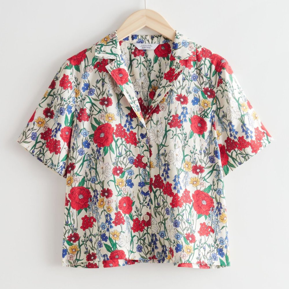 relaxed floral print shirt